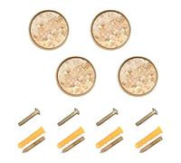 GuoChe 4 Pack Dresser Pulls and Knobs Rose Gold Leopard Print on A Pastel Background Animal Skin Texture Dresser Drawer Pulls for Cupboards 1.26"