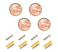 GuoChe 4 Pack Dresser Pulls and Knobs Snake Skin Print Style Coral Kitchen Knobs for Cupboards 1.26"
