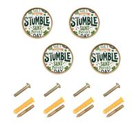 GuoChe 4 Pack Dresser Pulls and Knobs St. Patrick's Day Let's Get Ready to Stumble Cabinet Knobs Gold for Wardrobe Wardrobe 1.26"(32mm)