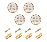 GuoChe 4 Pack Dresser Pulls and Knobs Sweet Savannah Cats Beige_3 Modern Knobs for Door and Drawer 1.26"