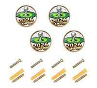 GuoChe 4 Pack Furniture Handles and Knobs 2026 Champions Cabinet Knobs Gold for Kitchen Kitchen 1.26 Inch (32mm)