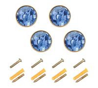 GuoChe 4 Pack Furniture Handles and Knobs Art Russian Blue Cats Blue_1 Closet Knobs for Dresser Drawers 1.26 Inch (32mm)
