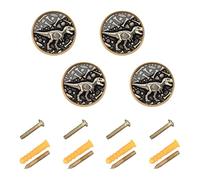 GuoChe 4 Pack Furniture Handles and Knobs Dinosaur Dino Trex Bone Skeleton Modern Knobs for Kitchen 1.26"