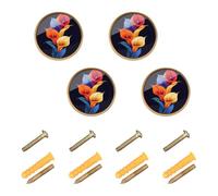 GuoChe 4 Pack Furniture Handles and Knobs Dusky Pademelon Brussels Sprouts Shaker Style on The Backgroud of WhiteSmoke Modern Knobs for Wardrobe 1.26 Inch