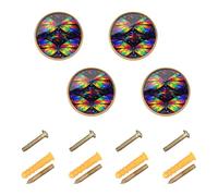 GuoChe 4 Pack Kitchen Cabinet Knobs and Handles LGBT Gay Pride Butterfly Rainbow Flag Women Boho Dresser Knobs Gold for Door and Drawer 1.26 Inch