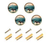 GuoChe 4 Pack Kitchen Cabinet Knobs and Handles LGBTQ+ Intersex-Inclusive Progress Pride Flag Kitchen Knobs for Wardrobe 1.26"(32mm)