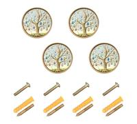 GuoChe 4 Pack Knobs for Cabinets and Drawers an Easter Egg Treed Eggs Hanging from Its Branches Modern Knobs for Door and Drawer Door and Drawer 1.26"(32mm)