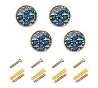 GuoChe 4 Pack Knobs for Cabinets and Drawers Surfing Crocodiles Tropical Palm Tree Beach Summer Chill Cabinet Knobs Gold for Dresser Drawers 1.26 Inch
