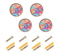 GuoChe 4 Pack Knobs for Dresser Indianred Tie-dye Background Vibrant Colors and Swirling Patterns Tie-dye Pattern Modern Knobs for Cupboards 1.26 Inch