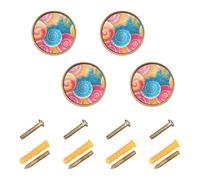 GuoChe 4 Pack Knobs for Dresser Rosybrown Tie-dye Background Vibrant Colors and Swirling Patterns Tie-dye Pattern Dresser Drawer Pulls for Door and Drawer 1.26 Inch (32mm)