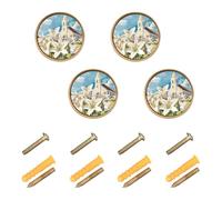 GuoChe 4 Pack Round Cabinet Knobs A Church is Decorated with White Lilies for Easter Sunday Kitchen Knobs for Door and Drawer Door and Drawer 1.26 Inch