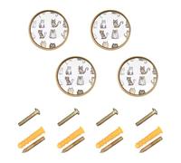 GuoChe 4 Pack Round Cabinet Knobs Cartoon Selkirk Rexcats White_51022_3 Boho Dresser Knobs Gold for Dresser Drawers 1.26 Inch