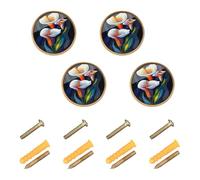 GuoChe 4 Pack Round Cabinet Knobs Dusky Pademelon Brussels Sprouts Shaker Style on The Backgroud of WhiteSmoke Kitchen Knobs for Wardrobe 1.26"(32mm)