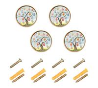 GuoChe 4 Pack Round Cabinet Pulls an Easter Egg Tree is Decorated with Painted Eggs Hanging from Its Branches Boho Dresser Knobs Gold for Dresser Drawers Dresser Drawers 1.26 Inch