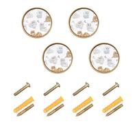 GuoChe 4 Pack Round Cabinet Pulls Cartoon Selkirk Rex Cats White_4 Dresser Drawer Pulls for Kitchen 1.26 Inch