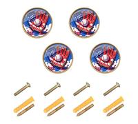 GuoChe 4 Pack Round Knobs Baseball Life Style 101 Apparel Youth Drip Baseball Vintage Cabinet Knobs for Dresser Drawers 1.26"(32mm)
