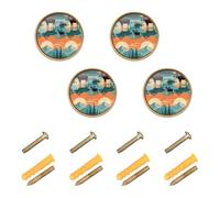 GuoChe 4 Pack Round Knobs LGBTQ+ Intersex-Inclusive Progress Pride Flag Vintage Cabinet Knobs for Wardrobe 1.26 Inch