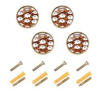GuoChe 4 Pack Round Knobs Tropical Ocean Vibes Puerto Rico Flag - Puerto Rican Pride Dresser Drawer Pulls for Door and Drawer 1.26"(32mm)