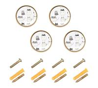 GuoChe 4PCS Cabinet Door Knobs Sweet Somalicats White_1 Dresser Drawer Pulls for Cupboards 1.26"(32mm)