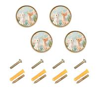 GuoChe 4PCS Cabinet Hardware Knobs Cartoon Devon Rex Cats A River_4 Vintage Cabinet Knobs for Kitchen 1.26"