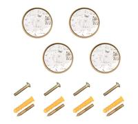 GuoChe 4PCS Cabinet Knobs Mighty Selkirk Rex Cats White_1 Closet Knobs for Cupboards 1.26"(32mm)