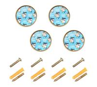 GuoChe 4PCS Hardware for Cabinets and Drawers Surfing Ocean Predator Fun Beach Modern Knobs for Dresser Drawers Dresser Drawers 1.26 Inch (32mm)