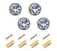 GuoChe 4PCS Knobs for Cabinets and Drawers Baseball Life Style 101 Apparel Youth Drip Baseball Boys Kid Modern Knobs for Kitchen 1.26 Inch (32mm)