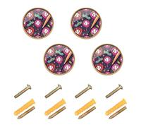 GuoChe 4PCS Knobs for Cabinets and Drawers Ice Cream Drip Baseball Stuff Baseball Drip Modern Knobs for Kitchen 1.26 Inch (32mm)