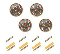 GuoChe 4PCS Knobs for Cabinets and Drawers Mushroom Snail Forests Boho Dresser Knobs Gold for Kitchen Kitchen 1.26"(32mm)