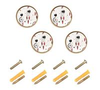 GuoChe 4PCS Knobs for Dresser Western Cowboy Dream Catcher Tribal Star Yellow Moon Sunset Black and Red Sparkling_3 Modern Knobs for Door and Drawer 1.26"