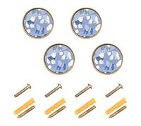 GuoChe 4PCS Round Cabinet Knobs Cozy Polar Bear Winter Scene Cabinet Knobs Gold for Wardrobe Wardrobe 1.26"(32mm)