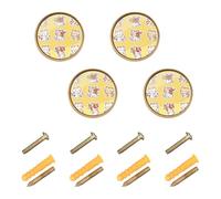 GuoChe 4PCS Round Cabinet Knobs Valentine's Day Bengal Cats Yellow_3 Boho Dresser Knobs Gold for Cupboards 1.26 Inch