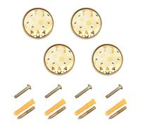 GuoChe 4PCS Round Cabinet Pulls Cute Gnomes Funny Halloween Bumble Bee Gnomes Cabinet Knobs Gold for Cupboards 1.26"(32mm)
