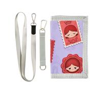 GuoChe 6-18 Ages Outdoor Sports Wallets Travel Novelty Wallet for Childrens Boys Cute Credit Card Holder Cash Pocket Purse Red Seal and Stamp