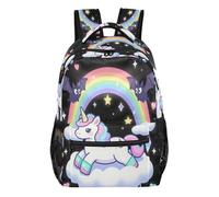 GuoChe Adjustable Shoulder Strap Backpack durables for Men Trave Bookbag kawaii-style Pastel Goth Cute Creepy Rainbow unicorns