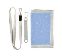 GuoChe Airplane Pattern Variation 5 - Softer Blue Trifold Wallets With Money Clip for Birthday Gift Cool Colorful Wallets With Money