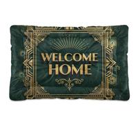 GuoChe Art Deco Welcome Home Washable Dog Cat Bed Soft Anti-Slip for Medium/Large Dogs 36" x 24"