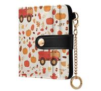 GuoChe Autumn Harvest Pattern Ladies Premium Foldable Wallet Portable Premium PU Leather Wallet for Women Girls