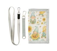 GuoChe Baby Gnomes in Different Poses Pattern Trifold Fold Wallets for Womans Nylon Colorful Fold Wallets with Lanyard