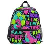 GuoChe Backpack for Toddler Girls Boys Kids School Bag S, Roar I'm a Three Rex Birthday Girl Dinosaur Lover 3 Year Old, S, Daypack