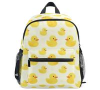 GuoChe Backpack for Toddler Girls Boys Kids School Bag S, Rubber Duck Cartoon Pattern Ducks, S, Daypack | with Name Tag for 3-8 Years Rubber Duck Cartoon Pattern Ducks