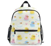 GuoChe Backpack for Toddler Girls Boys Kids School Bag S, Rubber Ducks Pattern, S, Daypack | with Name Tag for 3-8 Years Rubber Ducks Pattern