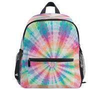 GuoChe Backpack for Toddler Girls Boys Kids School Bag S, Spiral Tie-dye Rainbow Blush Blue Pattern Swirl Tie Dye, S, Daypack