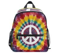 GuoChe Backpack for Toddler Girls Boys Kids School Bag S, Tie Dye Swirl Peace Sign Pattern, S, Daypack