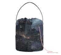 GuoChe Bat - Filled Haunted Castle Yarn Storage Bag Crochet Organizer Bag Portable Yarn Tote for Crochet Needle Crochet Organizer