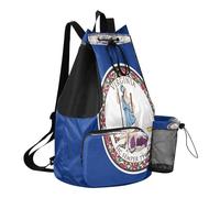 GuoChe Beach Drawstring Bags Camp Bag With Water Bottle Pocket Cinch Back Sack Waterproof, Virginia State Flag, One Size, Childrens-school-backpacks