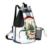 GuoChe Beach Drawstring Bags Camp Bag With Water Bottle Pocket Cinch Back Sack Waterproof, West Virginia State Flag, One Size, Childrens-school-backpacks