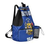 GuoChe Beach Drawstring Bags Camp Bag With Water Bottle Pocket Cinch Back Sack Waterproof, Wisconsin State Flag, One Size, Childrens-school-backpacks