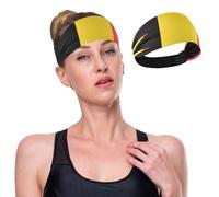 GuoChe Belgium Flag Non-Slip Athletic Headband Women Stretchy Sweat Band for Basketball Running Workouts Tennis
