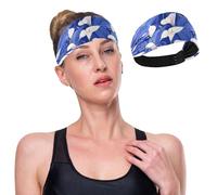 GuoChe Blue Calla Lilies on Dark Background No Slip Hair Headband Stretchy Hairbands for Gym Football Make Up Athletic Sports